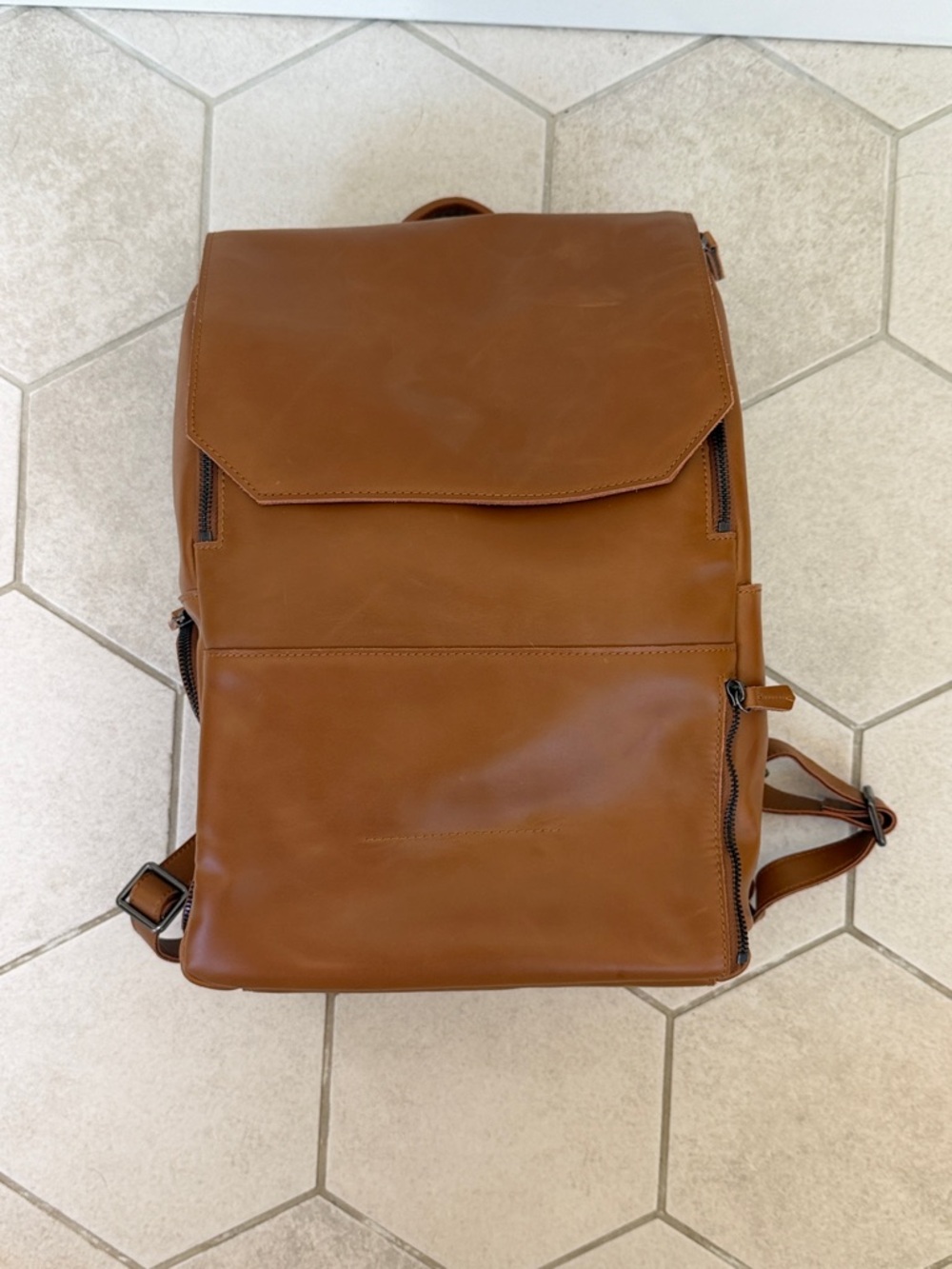 Native Soul Atlas Slim Leather Backpack - Tan - Great for photography